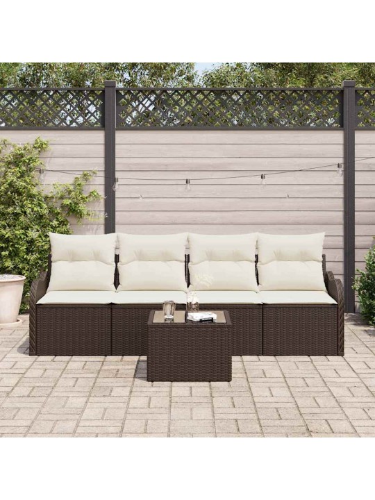 Aia diivanikomplekt 5 tk pruun ja kreem 55 x 55 x 37 cm