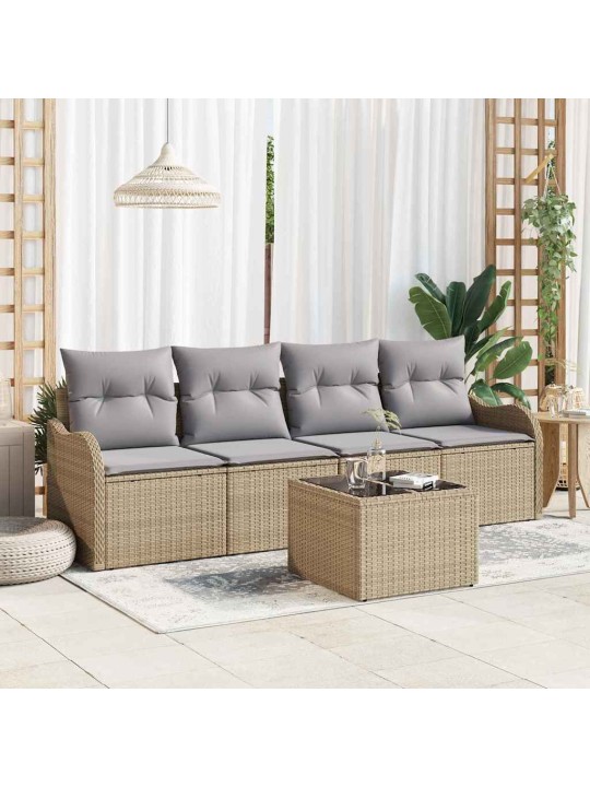 Aia diivanikomplekt padjaga 5 tk beež ja hall 55 x 55 x 37 cm