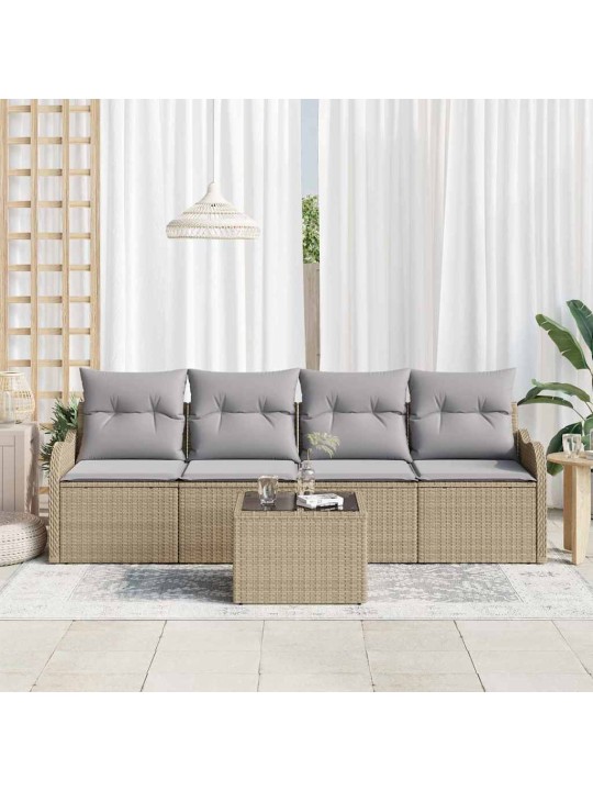 Aia diivanikomplekt padjaga 5 tk beež ja hall 55 x 55 x 37 cm