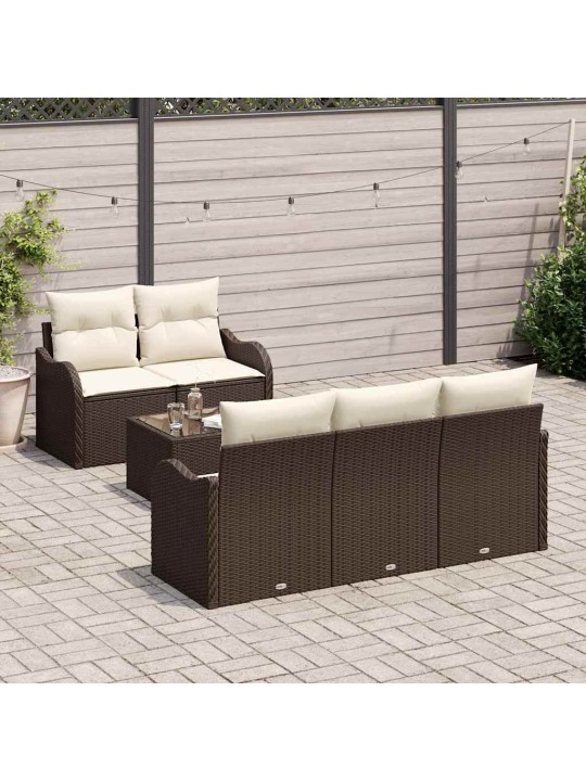 Aia diivanikomplekt 6 tk pruun ja kreem 55 x 55 x 37 cm