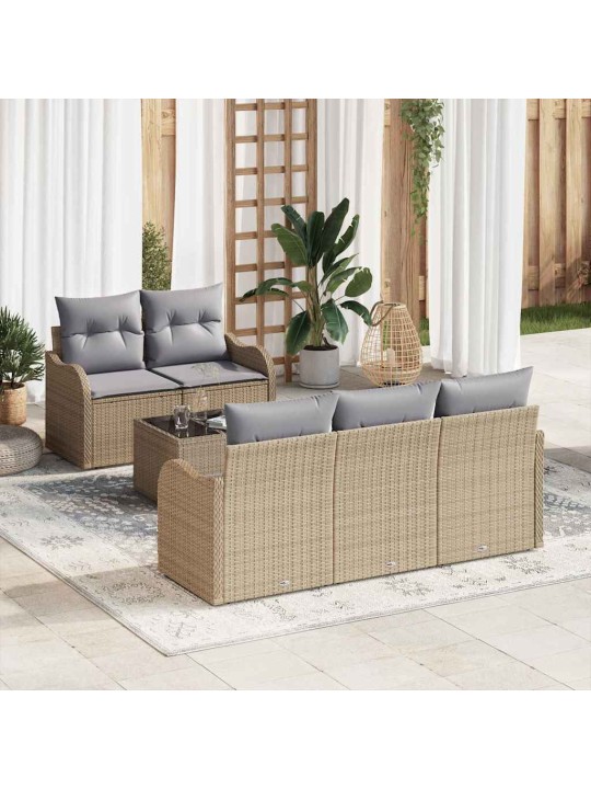 Aia diivanikomplekt padjaga 6 tk beež ja hall 55 x 55 x 37 cm