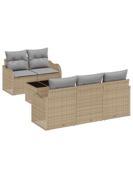 Aia diivanikomplekt padjaga 6 tk beež ja hall 55 x 55 x 37 cm