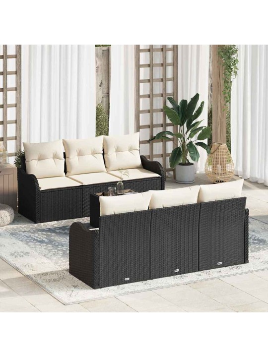 Aia diivanikomplekt padjaga 7 tk must ja kreem 55 x 55 x 37 cm