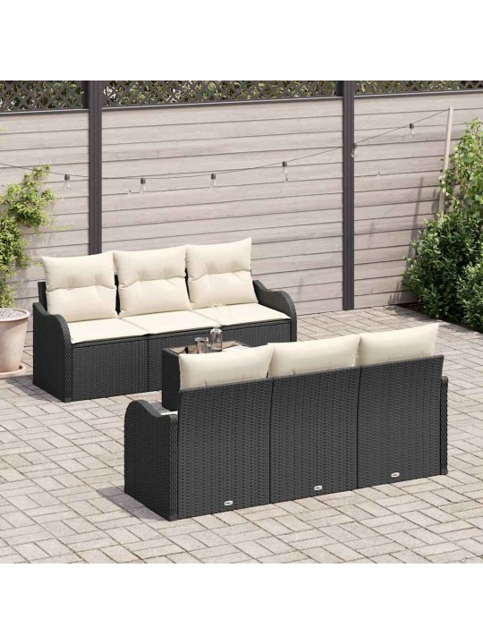 Aia diivanikomplekt padjaga 7 tk must ja kreem 55 x 55 x 37 cm