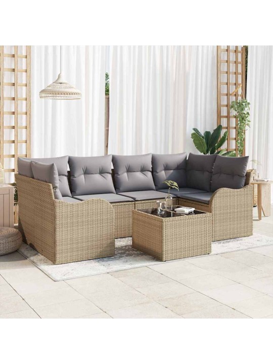 Aia diivanikomplekt padjaga 7 tk beež ja hall 55 x 55 x 37 cm