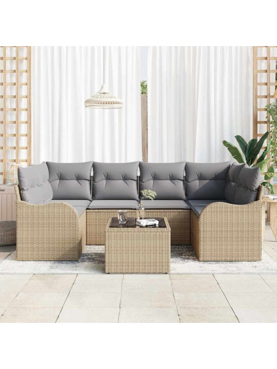 Aia diivanikomplekt padjaga 7 tk beež ja hall 55 x 55 x 37 cm