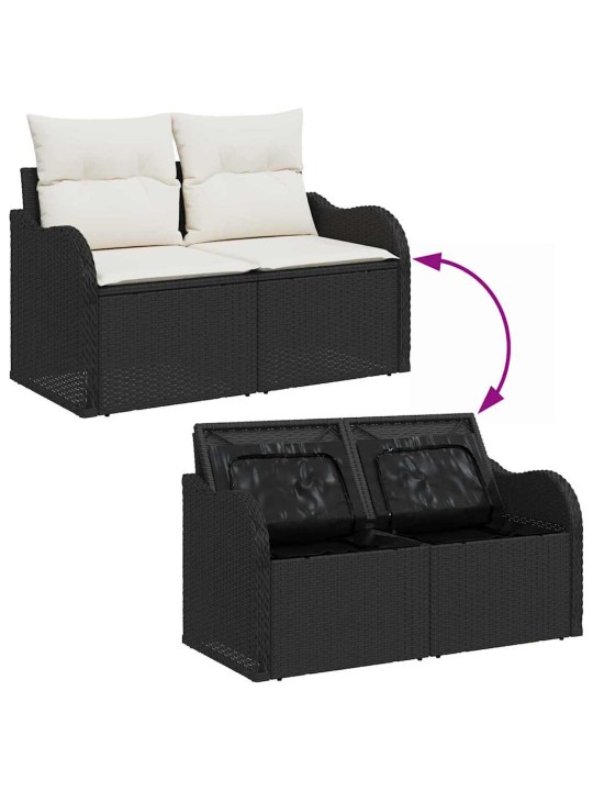 Aia diivanikomplekt padjaga 8 tk must ja kreem 55 x 55 x 37 cm