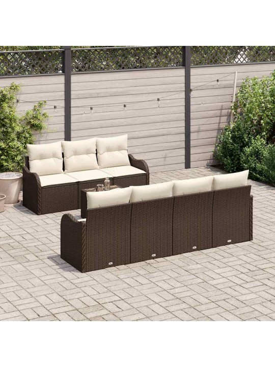 Aia diivanikomplekt 8 tk pruun ja kreem 55 x 55 x 37 cm