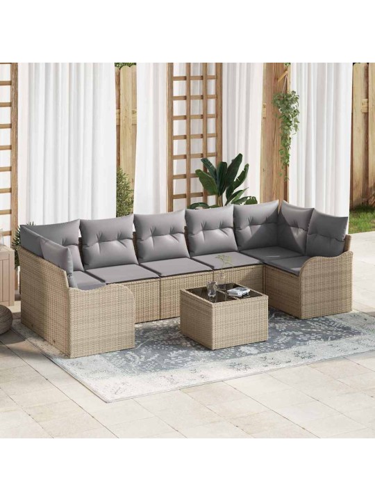 Aia diivanikomplekt padjaga 8 tk beež ja hall 55 x 55 x 37 cm
