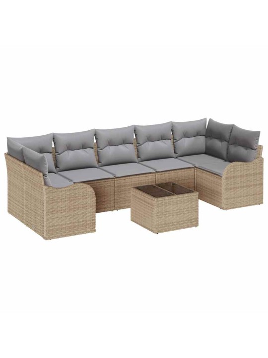 Aia diivanikomplekt padjaga 8 tk beež ja hall 55 x 55 x 37 cm