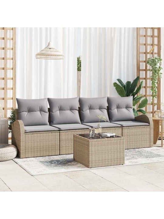 Aia diivanikomplekt padjaga 5 tk beež ja hall 55 x 55 x 37 cm