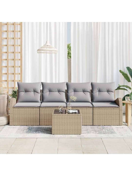 Aia diivanikomplekt padjaga 5 tk beež ja hall 55 x 55 x 37 cm