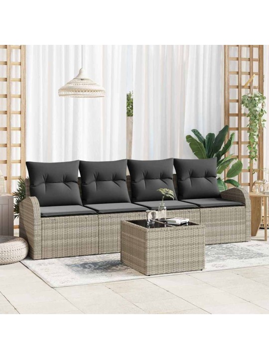 Aia diivanikomplekt 5 tk helehall ja tumehall 55 x 55 x 37 cm