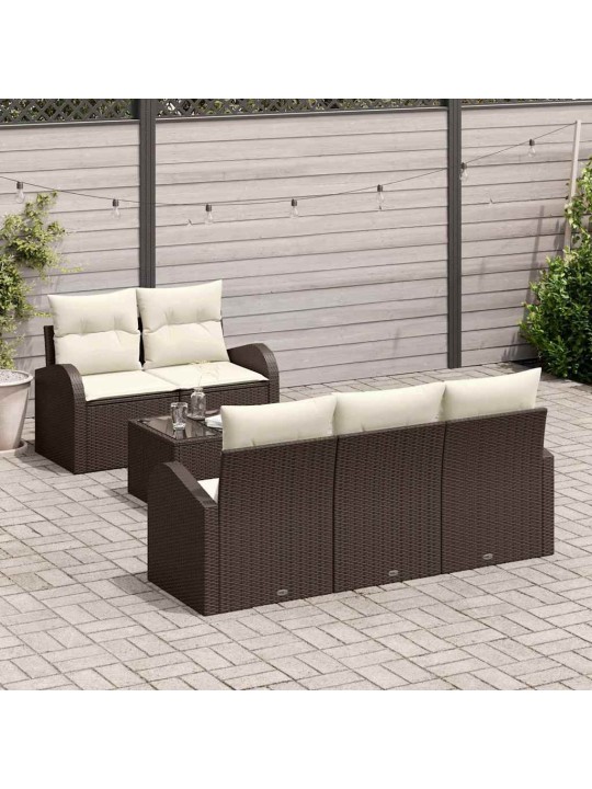Aia diivanikomplekt 6 tk pruun ja kreem 55 x 55 x 37 cm