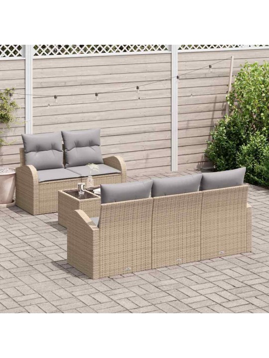 Aia diivanikomplekt padjaga 6 tk beež ja hall 55 x 55 x 37 cm