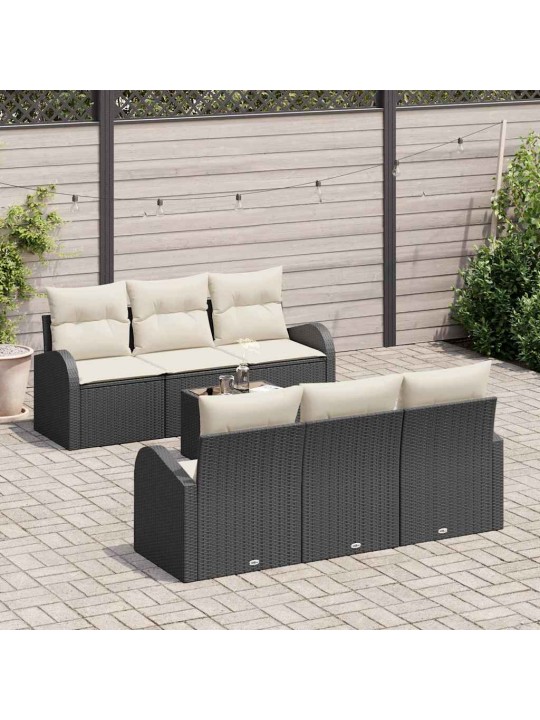 Aia diivanikomplekt padjaga 7 tk must ja kreem 55 x 55 x 37 cm