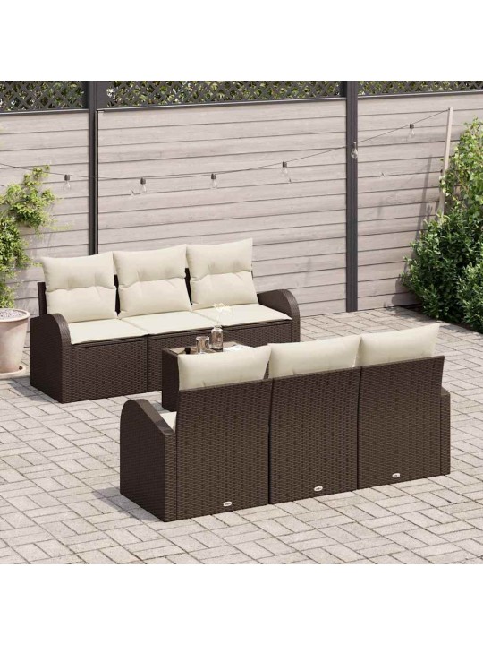 Aia diivanikomplekt 7 tk pruun ja kreem 55 x 55 x 37 cm