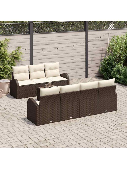 Aia diivanikomplekt padjaga 8 tk pruun, kreem 55 x 55 x 37 cm