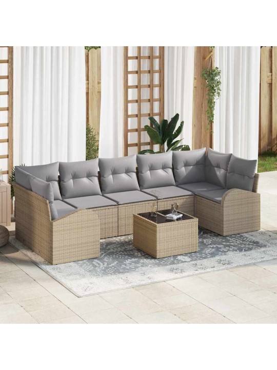 Aia diivanikomplekt padjaga 8 tk beež ja hall 55 x 55 x 37 cm