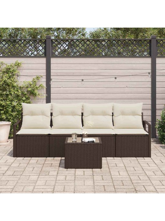 Aia diivanikomplekt 5 tk pruun ja kreem 55 x 55 x 37 cm