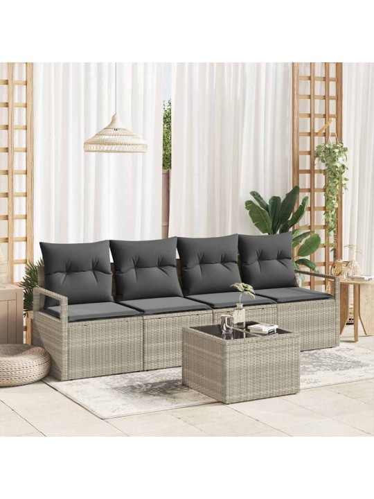 Aia diivanikomplekt 5 tk helehall, tumehall 55 x 55 x 37 cm