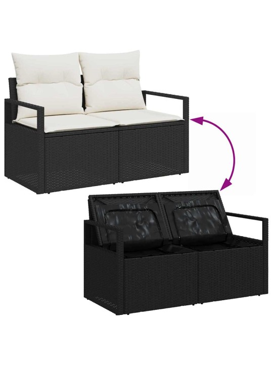 Aia diivanikomplekt padjaga 6 tk must ja kreem 55 x 55 x 37 cm