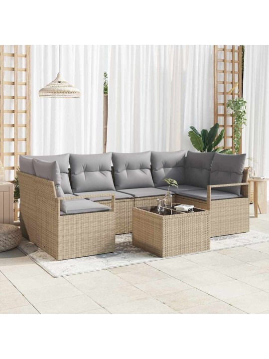 Aia diivanikomplekt padjaga 7 tk beež ja hall 55 x 55 x 37 cm
