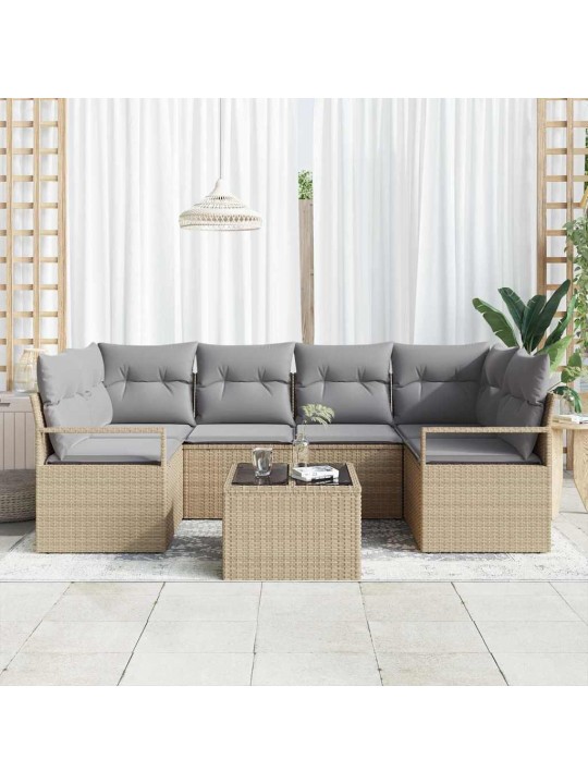 Aia diivanikomplekt padjaga 7 tk beež ja hall 55 x 55 x 37 cm