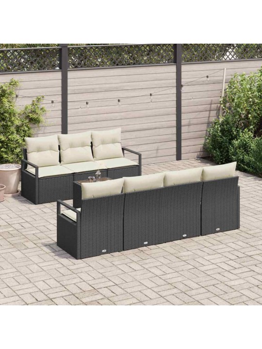 Aia diivanikomplekt padjaga 8 tk must ja kreem 55 x 55 x 37 cm