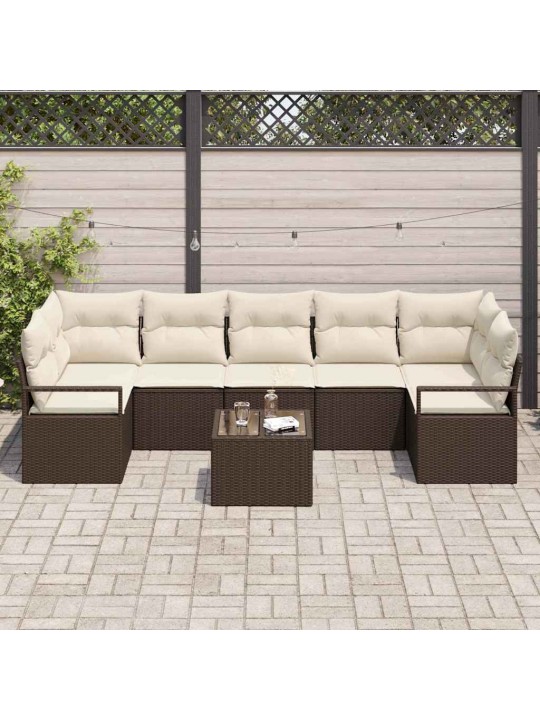 Aia diivanikomplekt 8 tk pruun ja kreem 55 x 55 x 37 cm