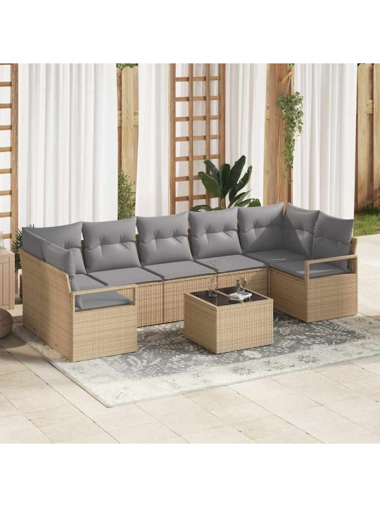 Aia diivanikomplekt padjaga 8 tk beež ja hall 55 x 55 x 37 cm