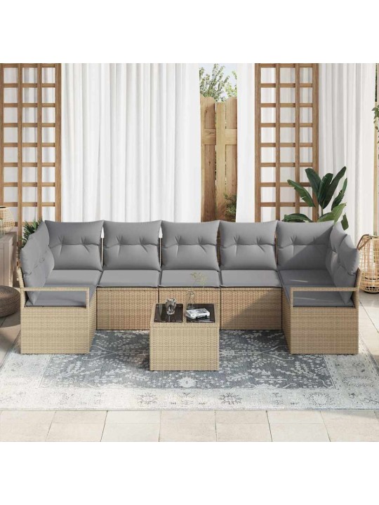 Aia diivanikomplekt padjaga 8 tk beež ja hall 55 x 55 x 37 cm