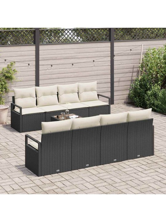 Aia diivanikomplekt padjaga 9 tk must ja kreem 55 x 55 x 37 cm