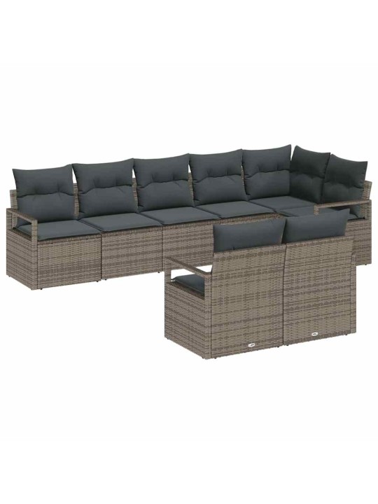Aia diivanikomplekt 8 tk hall polü rattan, pulberkattega teras