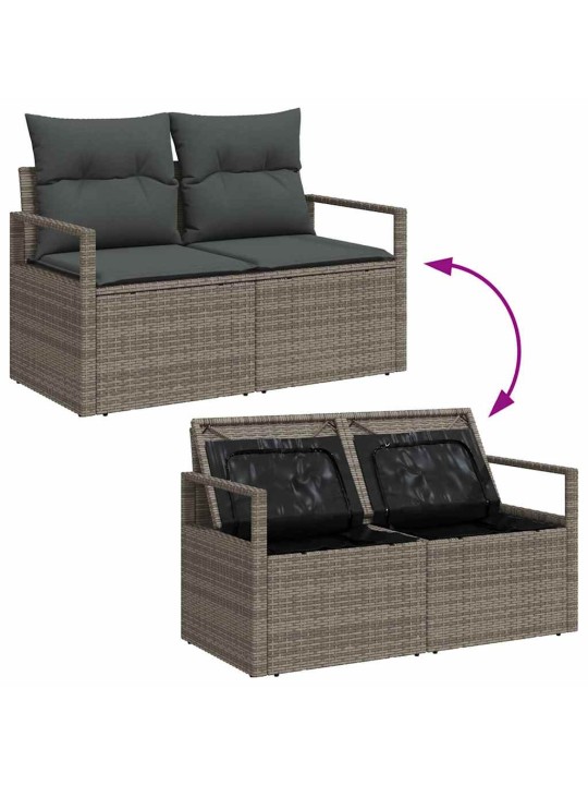 Aia diivanikomplekt 6 tk hall polü rattan, pulberkattega teras