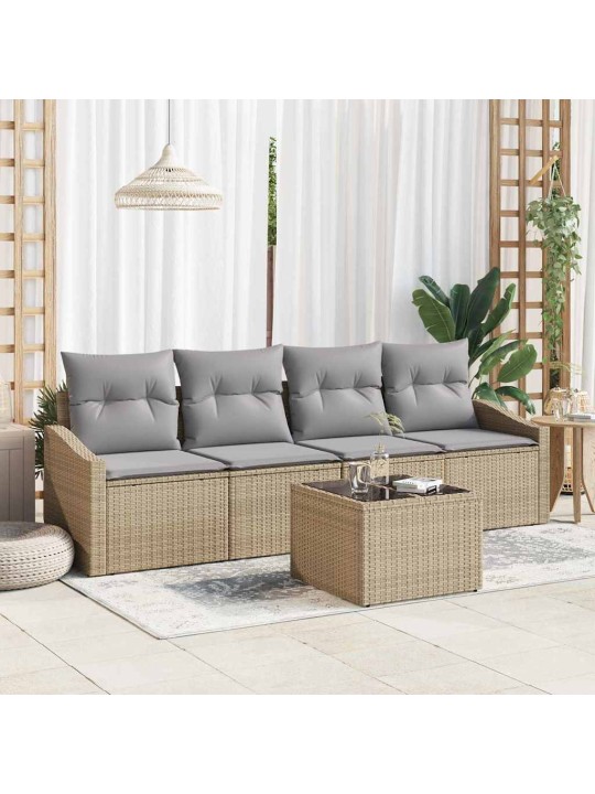 Aia diivanikomplekt padjaga 5 tk beež ja hall 55 x 55 x 37 cm
