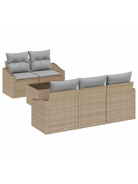 Aia diivanikomplekt padjaga 6 tk beež ja hall 55 x 55 x 37 cm