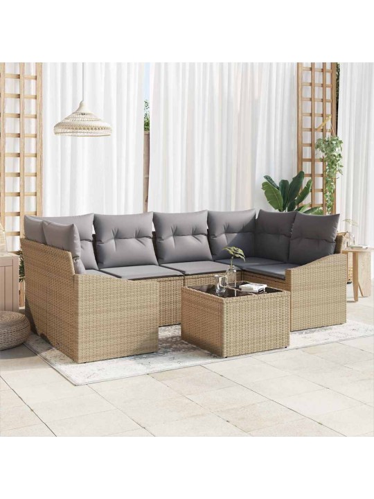 Aia diivanikomplekt padjaga 7 tk beež ja hall 55 x 55 x 37 cm