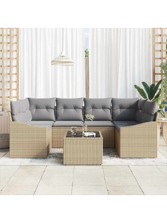 Aia diivanikomplekt padjaga 7 tk beež ja hall 55 x 55 x 37 cm