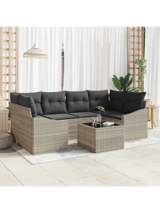 Aia diivanikomplekt 7 tk helehall ja tumehall 55 x 55 x 37 cm