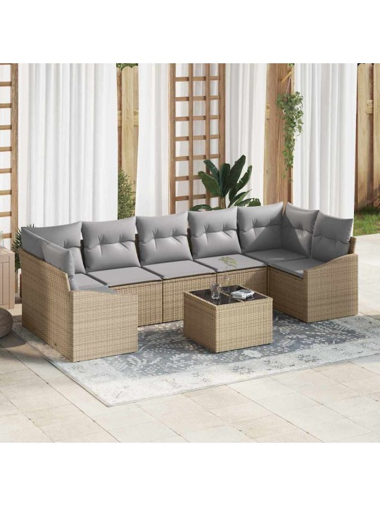 Aia diivanikomplekt padjaga 8 tk beež ja hall 55 x 55 x 37 cm