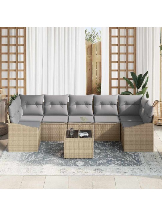 Aia diivanikomplekt padjaga 8 tk beež ja hall 55 x 55 x 37 cm