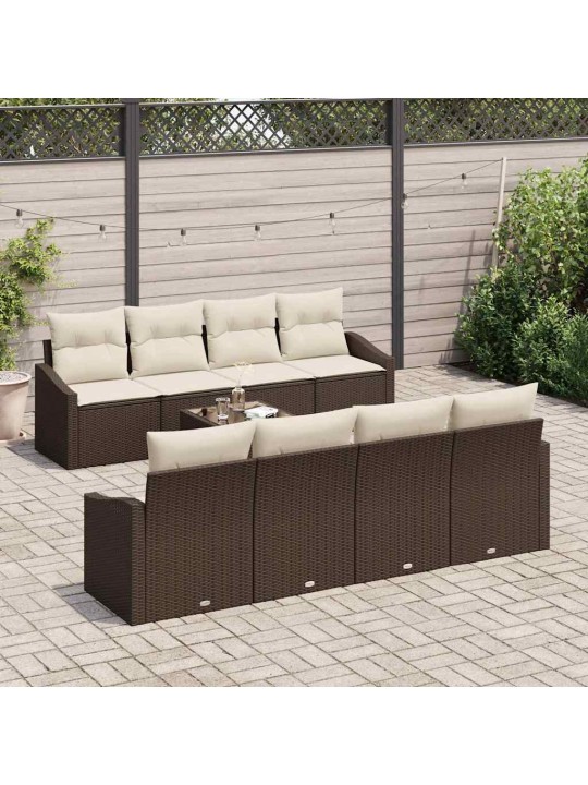 Aia diivanikomplekt 7 tk pruun ja kreem 55 x 55 x 37 cm