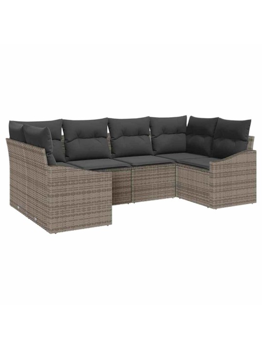 Aia diivanikomplekt 6 tk hall polü rattan, pulberkattega teras