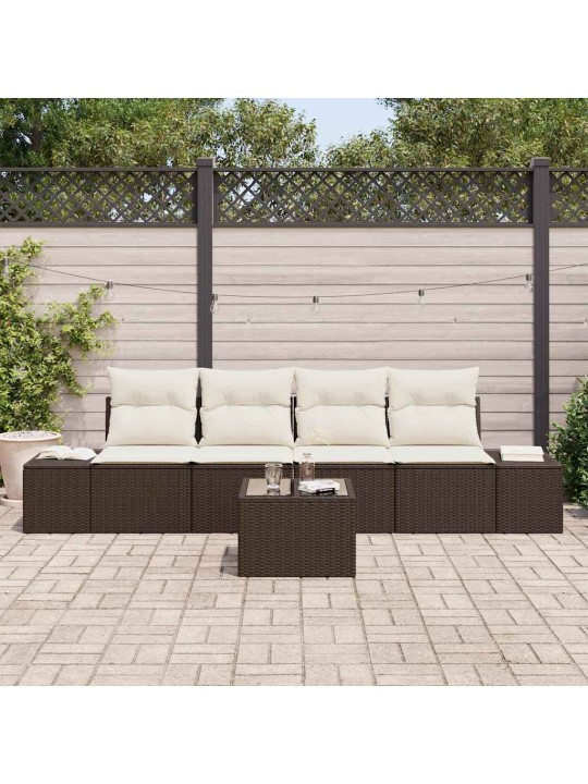 Aia diivanikomplekt 5 tk pruun ja kreem 55 x 55 x 37 cm