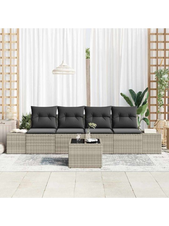 Aia diivanikomplekt 5 tk helehall ja tumehall 55 x 55 x 37 cm
