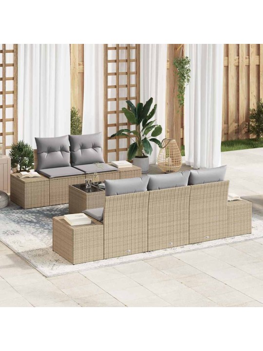 Aia diivanikomplekt padjaga 6 tk beež ja hall 55 x 55 x 37 cm