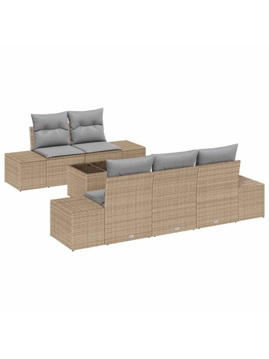 Aia diivanikomplekt padjaga 6 tk beež ja hall 55 x 55 x 37 cm