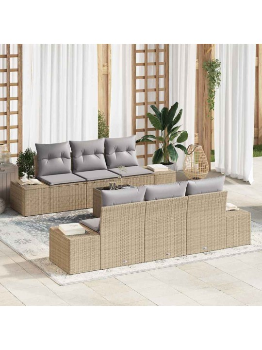 Aia diivanikomplekt padjaga 7 tk beež ja hall 55 x 55 x 37 cm
