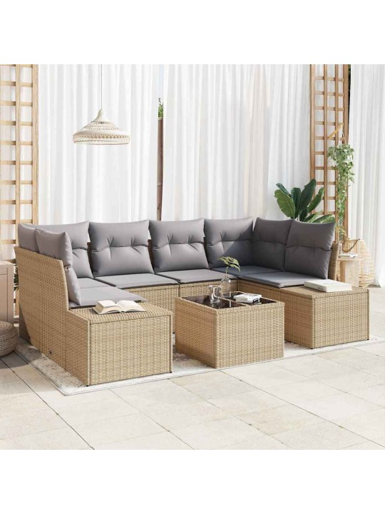 Aia diivanikomplekt padjaga 7 tk beež ja hall 55 x 55 x 37 cm